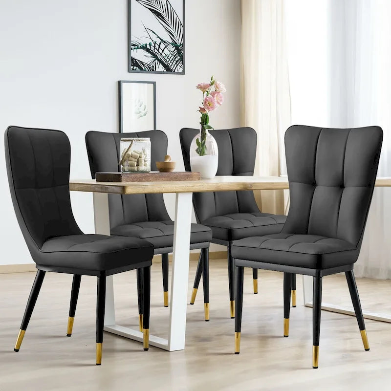 Ensemble de 2 chaises de salle à manger rembourrées avec pieds en métal