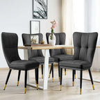 Ensemble de 2 chaises de salle à manger rembourrées avec pieds en métal