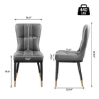 Ensemble de 2 chaises de salle à manger rembourrées avec pieds en métal