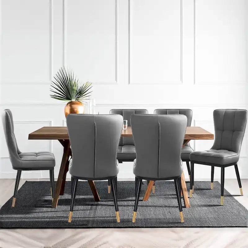 Ensemble de 2 chaises de salle à manger rembourrées avec pieds en métal