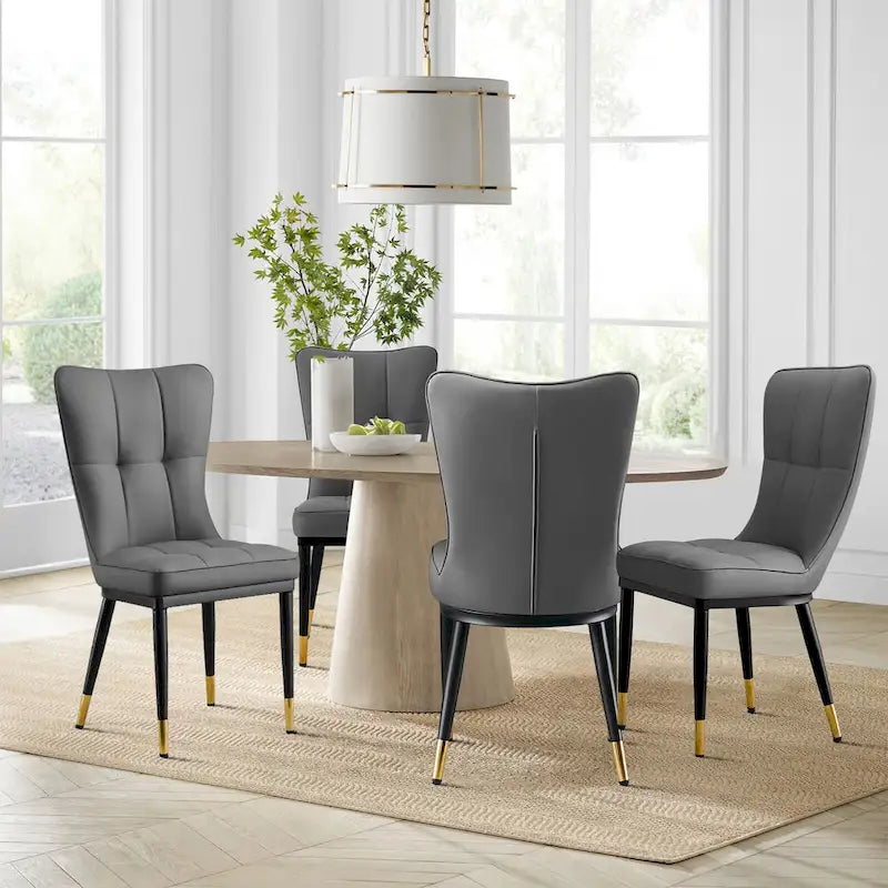 Ensemble de 2 chaises de salle à manger rembourrées avec pieds en métal