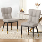Ensemble de 2 chaises de salle à manger rembourrées avec pieds en métal