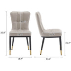 Ensemble de 2 chaises de salle à manger rembourrées avec pieds en métal