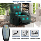 Fauteuil de massage électrique inclinable Clihome à revêtement souple et porte-gobelet
