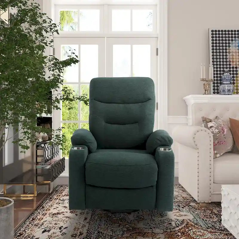 Fauteuil de massage électrique inclinable Clihome à revêtement souple et porte-gobelet