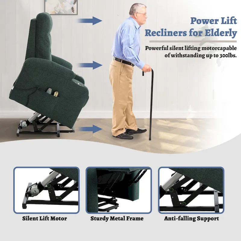 Fauteuil de massage électrique inclinable Clihome à revêtement souple et porte-gobelet
