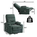 Fauteuil de massage électrique inclinable Clihome à revêtement souple et porte-gobelet
