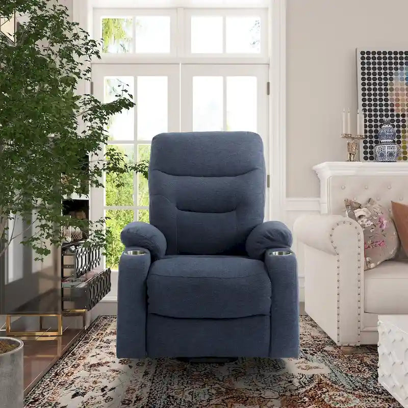 Fauteuil de massage électrique inclinable Clihome à revêtement souple et porte-gobelet