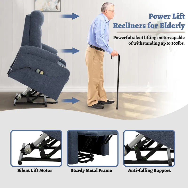 Fauteuil de massage électrique inclinable Clihome à revêtement souple et porte-gobelet