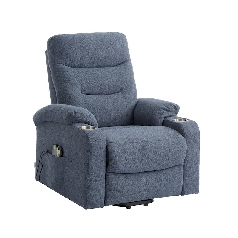 Fauteuil de massage électrique inclinable Clihome à revêtement souple et porte-gobelet