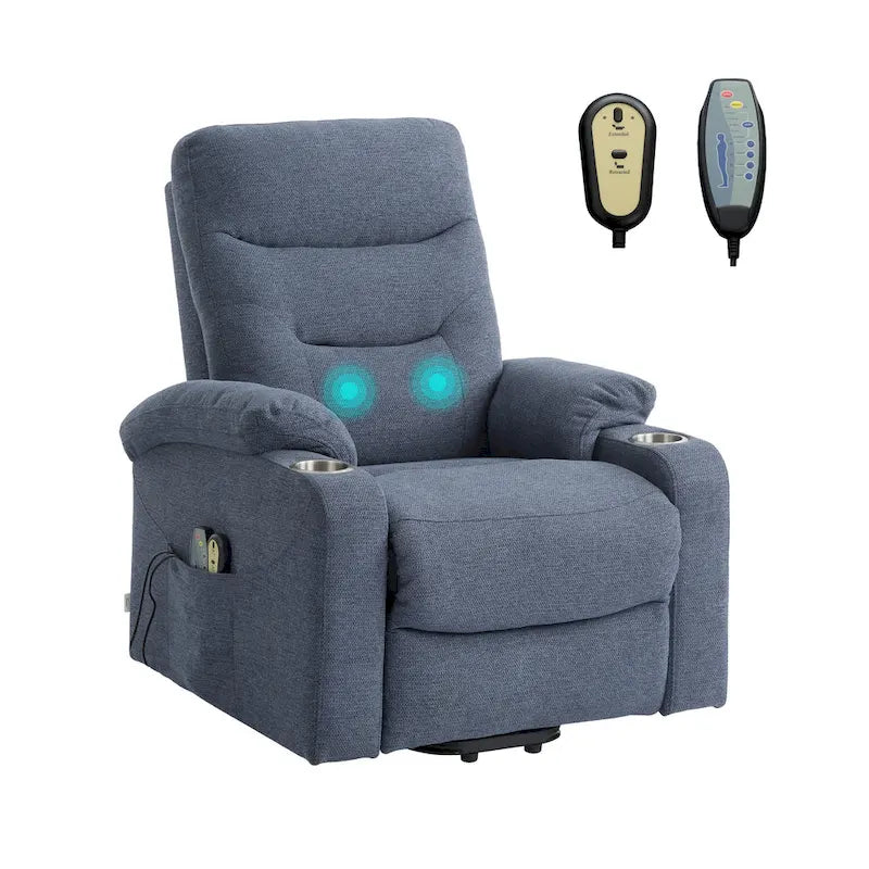 Fauteuil de massage électrique inclinable Clihome à revêtement souple et porte-gobelet