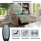 Fauteuil de massage électrique inclinable Clihome à revêtement souple et porte-gobelet