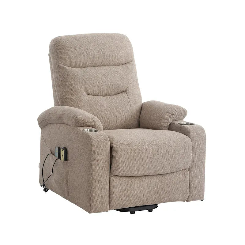 Fauteuil de massage électrique inclinable Clihome à revêtement souple et porte-gobelet