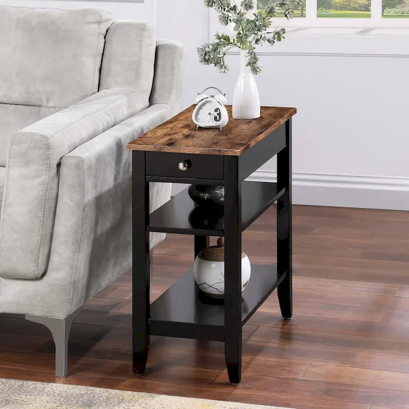 Table d'appoint à un tiroir et étagères American Heritage de Convenience Concepts