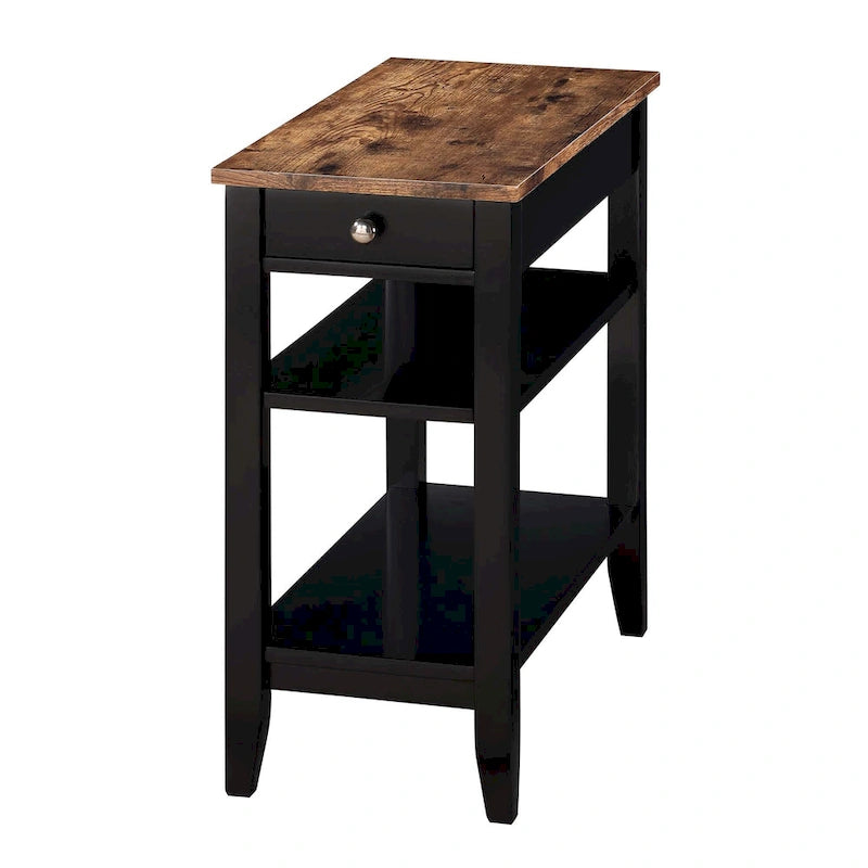 Table d'appoint à un tiroir et étagères American Heritage de Convenience Concepts