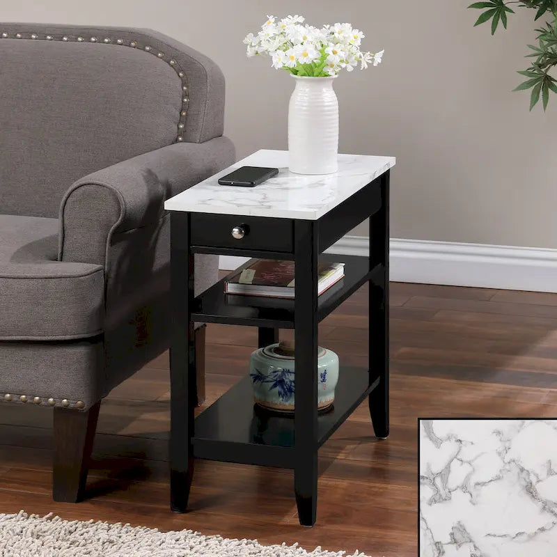 Table d'appoint à un tiroir et étagères American Heritage de Convenience Concepts