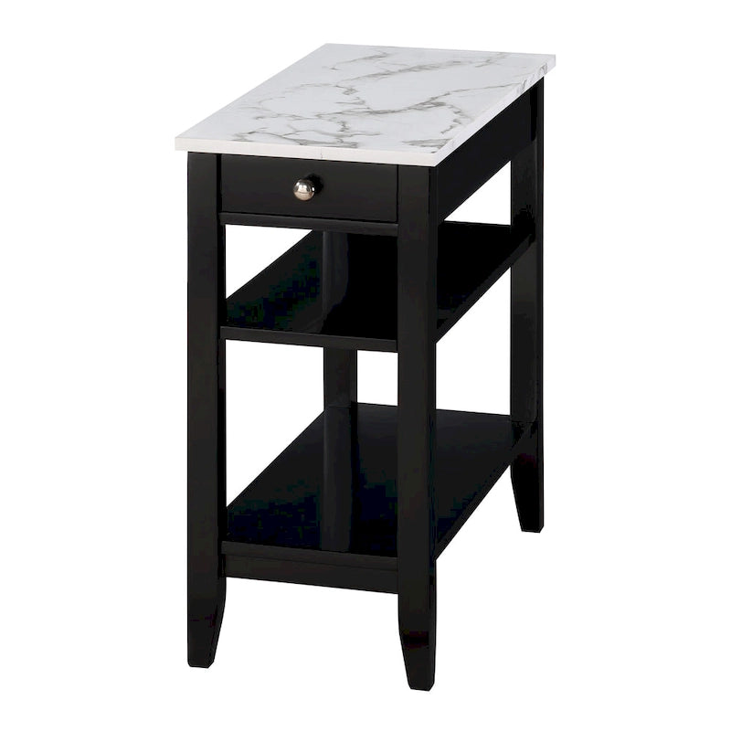 Table d'appoint à un tiroir et étagères American Heritage de Convenience Concepts