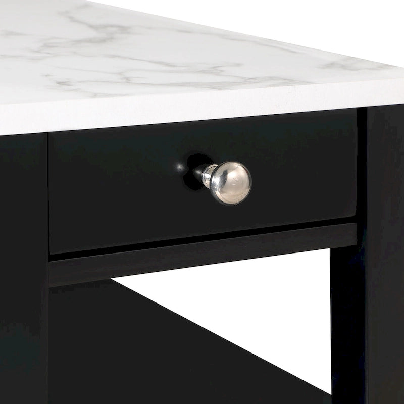 Table d'appoint à un tiroir et étagères American Heritage de Convenience Concepts