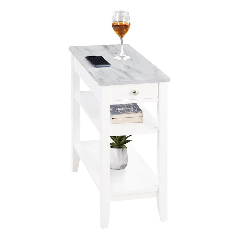 Table d'appoint à un tiroir et étagères American Heritage de Convenience Concepts