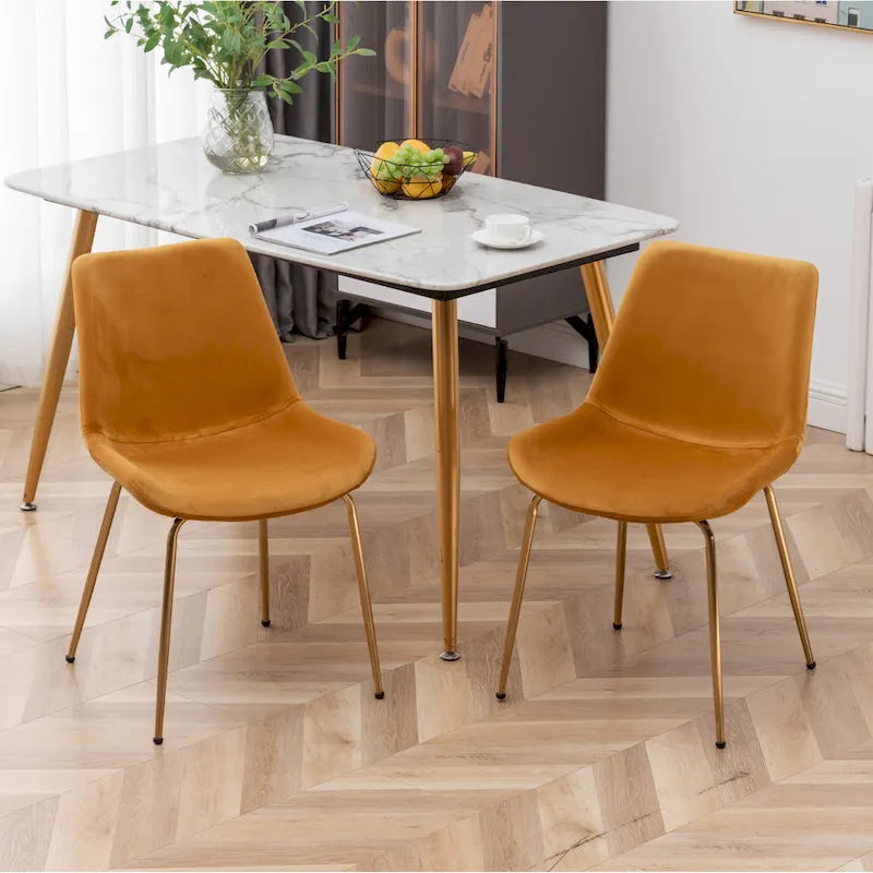 Chaise de salle à manger moderne en velours Aufurr de Roundhill Furniture (lot de 2)