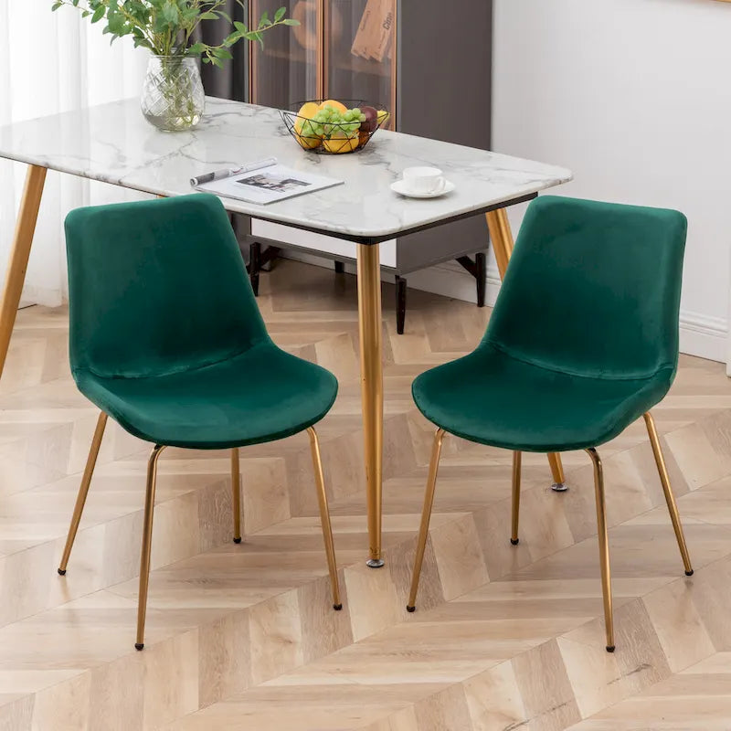 Chaise de salle à manger moderne en velours Aufurr de Roundhill Furniture (lot de 2)