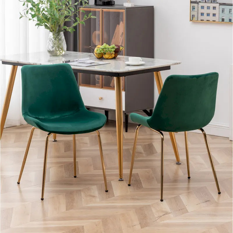 Chaise de salle à manger moderne en velours Aufurr de Roundhill Furniture (lot de 2)