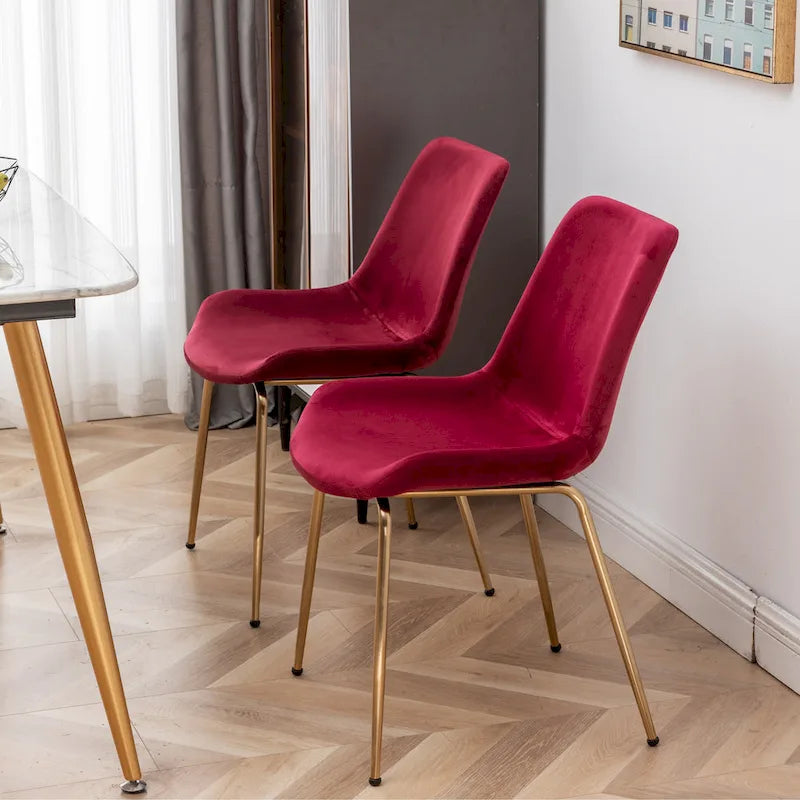 Chaise de salle à manger moderne en velours Aufurr de Roundhill Furniture (lot de 2)