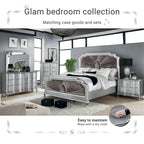 Lit à panneaux en bois massif argenté Maza Glam de Furniture of America