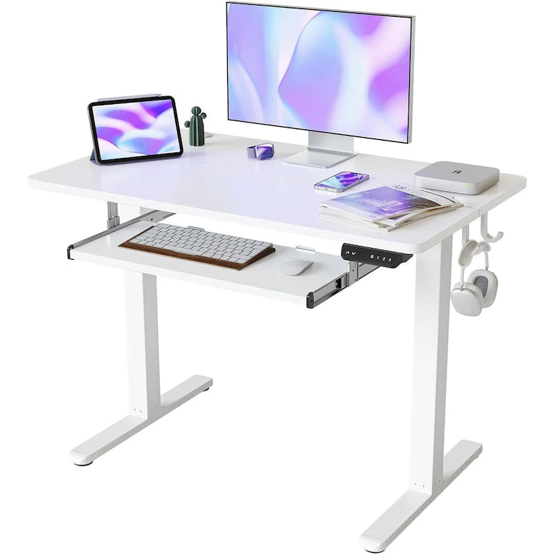 FEZIBO/Mobilier de bureau à domicile/Bois/Bureau avec tablette pour clavier/Bureaux