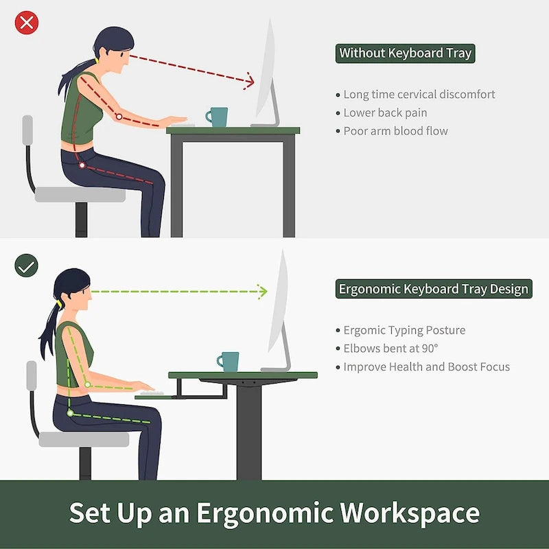 FEZIBO/Mobilier de bureau à domicile/Bois/Bureau avec tablette pour clavier/Bureaux