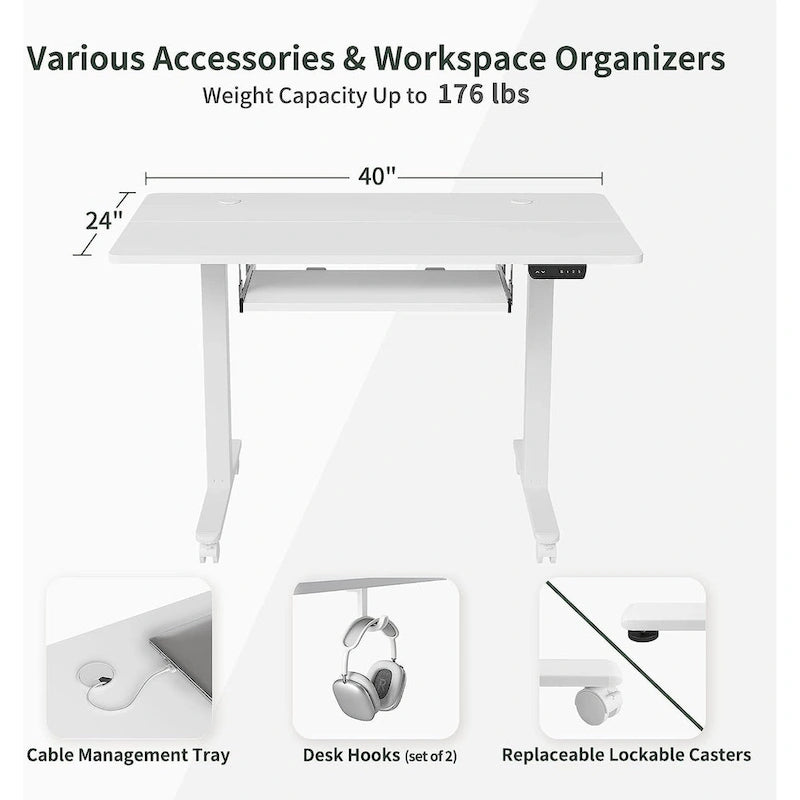 FEZIBO/Mobilier de bureau à domicile/Bois/Bureau avec tablette pour clavier/Bureaux