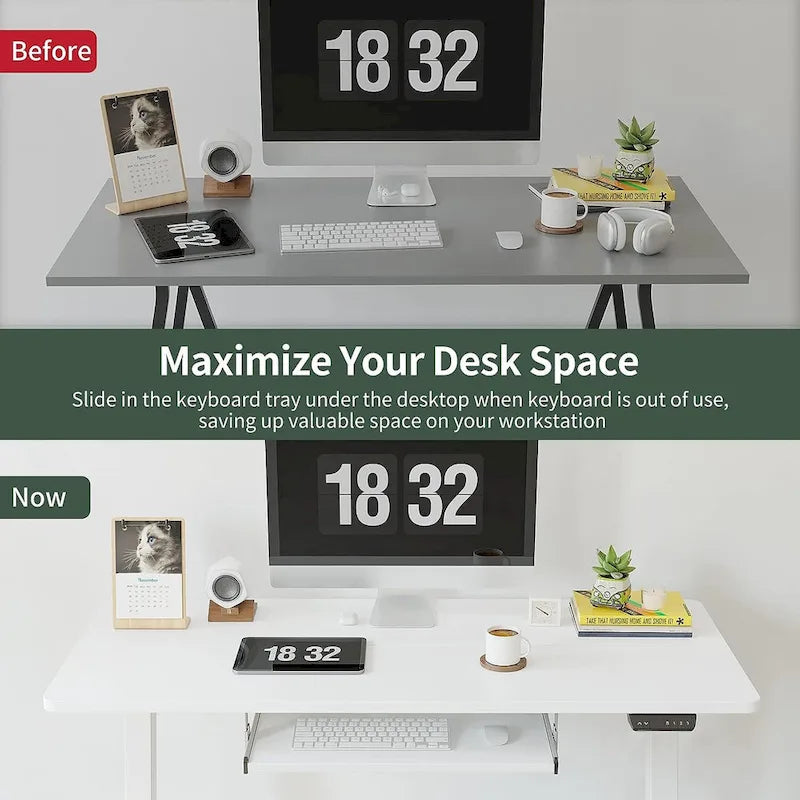FEZIBO/Mobilier de bureau à domicile/Bois/Bureau avec tablette pour clavier/Bureaux