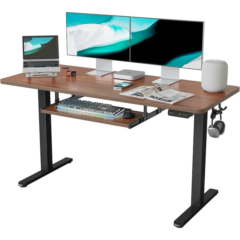 FEZIBO/Mobilier de bureau à domicile/Bois/Bureau avec tablette pour clavier/Bureaux