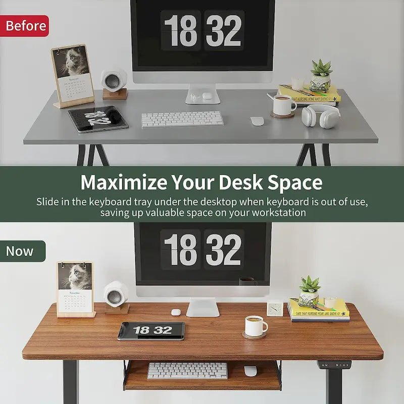 FEZIBO/Mobilier de bureau à domicile/Bois/Bureau avec tablette pour clavier/Bureaux