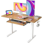 FEZIBO/Mobilier de bureau à domicile/Bois/Bureau avec tablette pour clavier/Bureaux