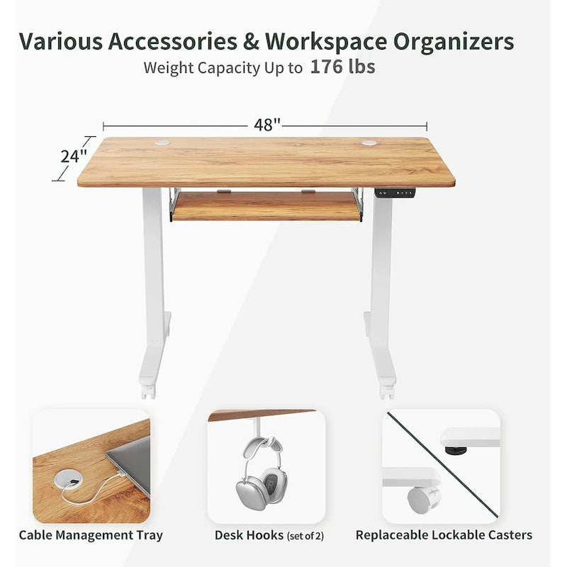 FEZIBO/Mobilier de bureau à domicile/Bois/Bureau avec tablette pour clavier/Bureaux