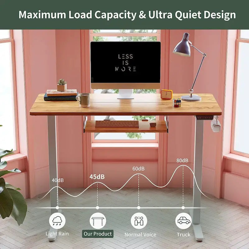 FEZIBO/Mobilier de bureau à domicile/Bois/Bureau avec tablette pour clavier/Bureaux
