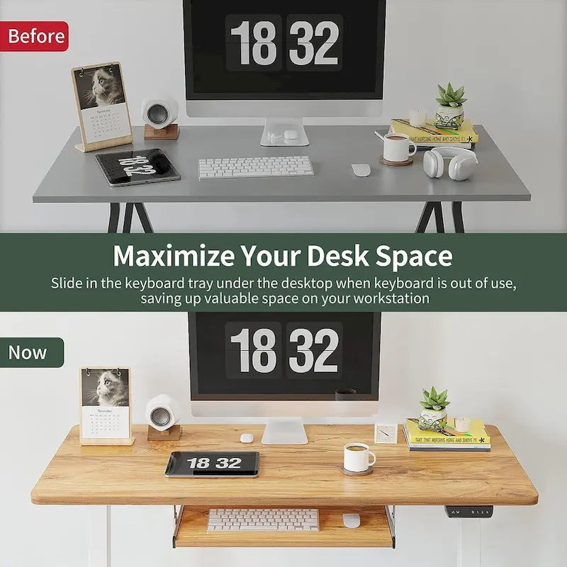 FEZIBO/Mobilier de bureau à domicile/Bois/Bureau avec tablette pour clavier/Bureaux