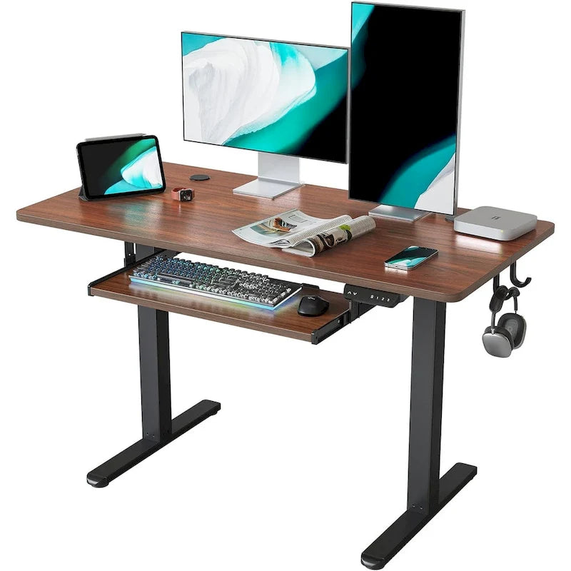 FEZIBO/Mobilier de bureau à domicile/Bois/Bureau avec tablette pour clavier/Bureaux