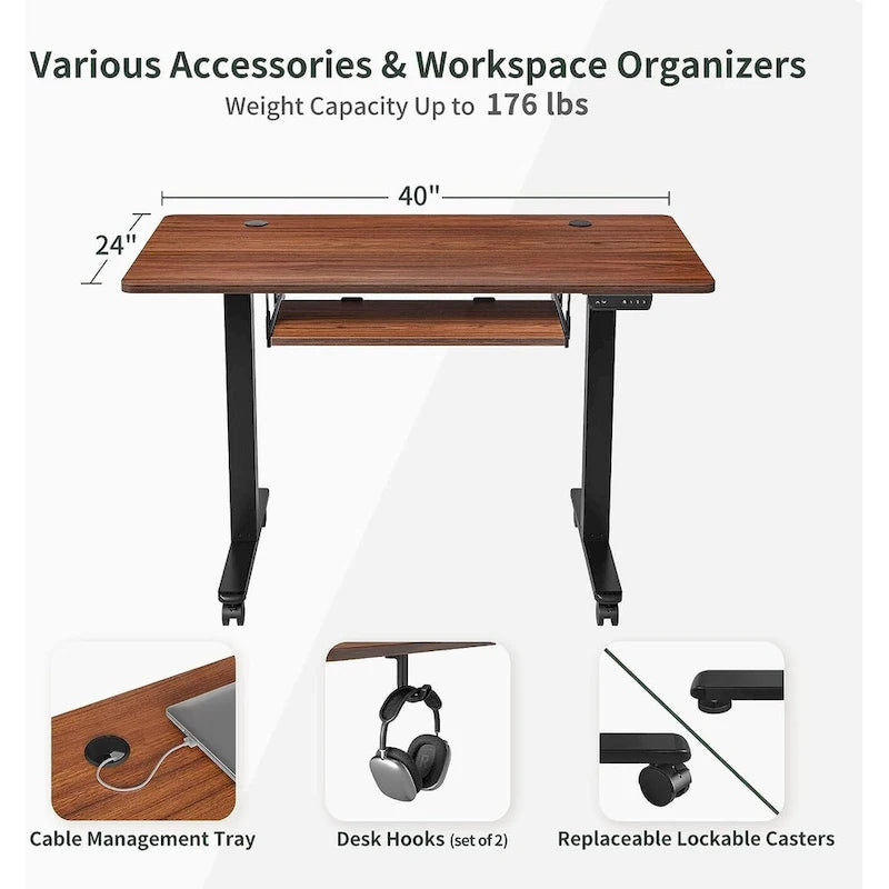 FEZIBO/Mobilier de bureau à domicile/Bois/Bureau avec tablette pour clavier/Bureaux