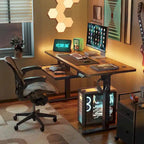 FEZIBO/Mobilier de bureau à domicile/Bois/Bureau avec tablette pour clavier/Bureaux
