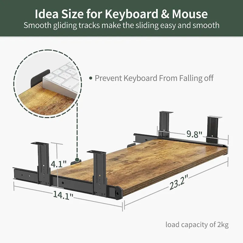 FEZIBO/Mobilier de bureau à domicile/Bois/Bureau avec tablette pour clavier/Bureaux