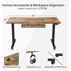 FEZIBO/Mobilier de bureau à domicile/Bois/Bureau avec tablette pour clavier/Bureaux