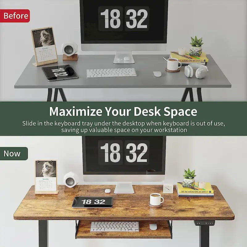 FEZIBO/Mobilier de bureau à domicile/Bois/Bureau avec tablette pour clavier/Bureaux