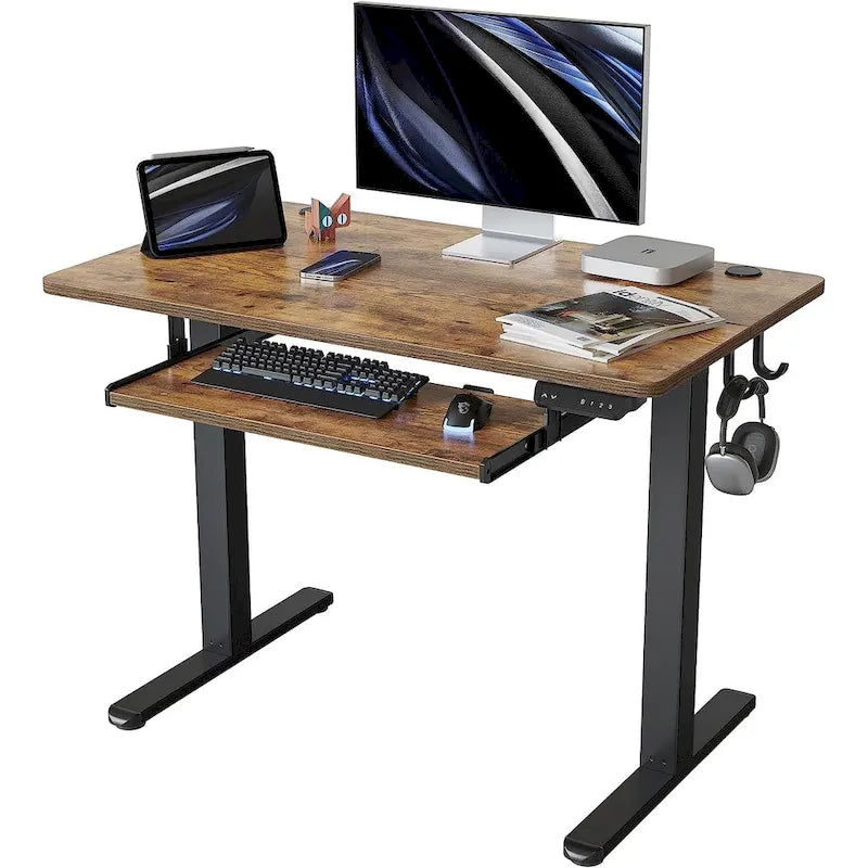 FEZIBO/Mobilier de bureau à domicile/Bois/Bureau avec tablette pour clavier/Bureaux