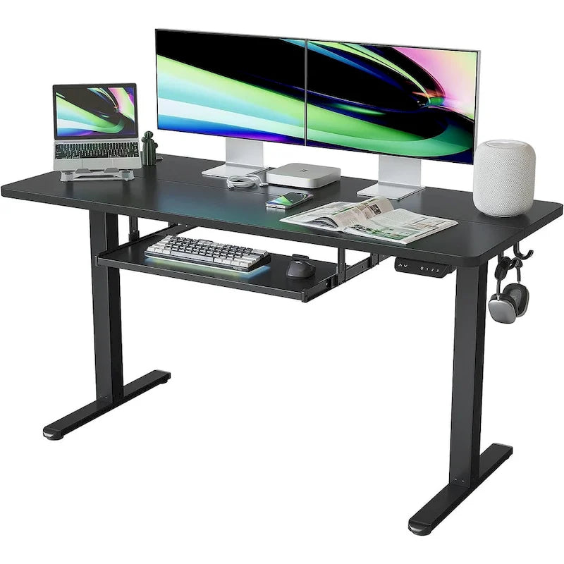 FEZIBO/Mobilier de bureau à domicile/Bois/Bureau avec tablette pour clavier/Bureaux