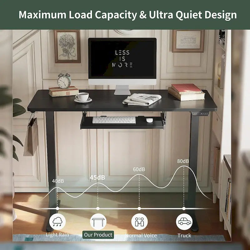 FEZIBO/Mobilier de bureau à domicile/Bois/Bureau avec tablette pour clavier/Bureaux