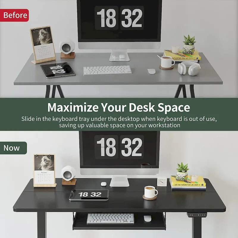 FEZIBO/Mobilier de bureau à domicile/Bois/Bureau avec tablette pour clavier/Bureaux