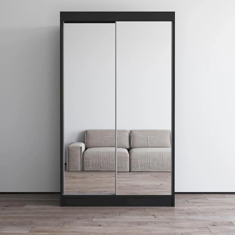 Armoire-penderie moderne Copper Grove Parasol à 2 portes avec miroir brillant