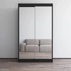 Armoire-penderie moderne Copper Grove Parasol à 2 portes avec miroir brillant